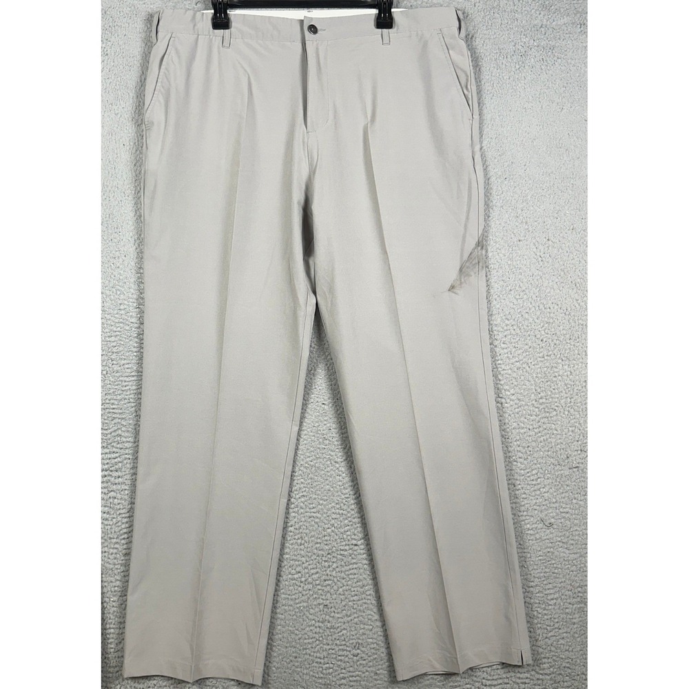 Short Par 4 Pants Mens 40X32 Grey Performance Chino Golf Stretch Straight Leg